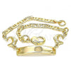 Oro Laminado ID Bracelet, Gold Filled Style Dolphin Design, Polished, Golden Finish, 03.63.2142.06