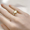Oro Laminado Multi Stone Ring, Gold Filled Style Heart Design, with White Cubic Zirconia, Polished, Golden Finish, 01.341.0154.1