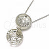 Sterling Silver Pendant Necklace, Tree Design, with White Cubic Zirconia, Polished, Rhodium Finish, 04.336.0137.16