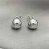 Sterling Silver Stud Earring, Ball Design, Polished, Silver Finish, 02.401.0055.10