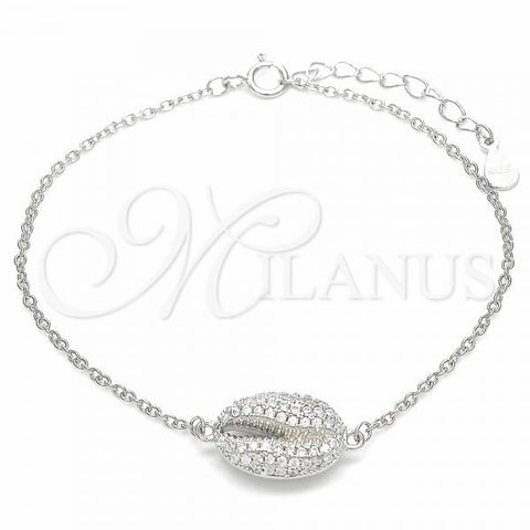 Sterling Silver Fancy Bracelet, with White Cubic Zirconia, Polished, Rhodium Finish, 03.336.0087.07