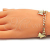 Oro Laminado Charm Bracelet, Gold Filled Style Butterfly Design, Polished, Golden Finish, 03.331.0177.08