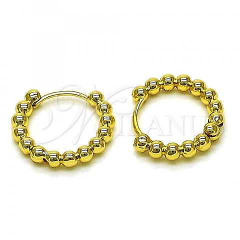 Oro Laminado Huggie Hoop, Gold Filled Style Polished, Golden Finish, 02.341.0130.15