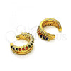 Oro Laminado Earcuff Earring, Gold Filled Style with Multicolor Micro Pave, Polished, Golden Finish, 02.210.0689.1