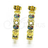 Oro Laminado Medium Hoop, Gold Filled Style Heart Design, with Multicolor Micro Pave, Polished, Golden Finish, 02.210.0781.1.30