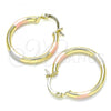 Oro Laminado Medium Hoop, Gold Filled Style Polished, Tricolor, 5.134.025.2.25