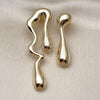 Oro Laminado Stud Earring, Gold Filled Style Teardrop Design, Polished, Golden Finish, 02.428.0005