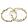 Oro Laminado Medium Hoop, Gold Filled Style Diamond Cutting Finish, Golden Finish, 02.213.0155.40