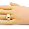 Oro Laminado Elegant Ring, Gold Filled Style Ball Design, Polished, Golden Finish, 01.213.0048