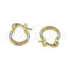 Oro Laminado Small Hoop, Gold Filled Style Diamond Cutting Finish, Tricolor, 02.96.0083.2.12