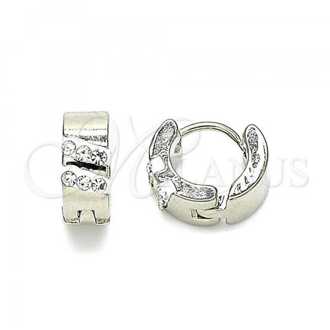 Stainless Steel Huggie Hoop, with White Crystal, Polished, Steel Finish, 02.230.0047.10