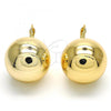 Oro Laminado Leverback Earring, Gold Filled Style Polished, Golden Finish, 02.122.0108