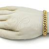 Stainless Steel Basic Bracelet, Miami Cuban Design, Polished, Golden Finish, 03.257.0001.09