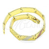 Oro Laminado Solid Bracelet, Gold Filled Style Polished, Tricolor, 03.102.0056.08