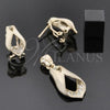 Oro Laminado Earring and Pendant Adult Set, Gold Filled Style with Crystal, Golden Finish, 5.053.010