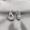 Sterling Silver Stud Earring, Teardrop Design, Polished, Silver Finish, 02.395.0048
