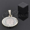 Oro Laminado Religious Pendant, Gold Filled Style Jesus Design, Diamond Cutting Finish, Tricolor, 05.163.0026.1