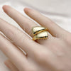 Oro Laminado Elegant Ring, Gold Filled Style Chunky Design, Polished, Golden Finish, 01.341.0155