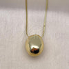 Oro Laminado Pendant Necklace, Gold Filled Style Ball and Box Design, Polished, Golden Finish, 04.213.0315.18