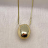 Oro Laminado Pendant Necklace, Gold Filled Style Chunky and Box Design, Polished, Golden Finish, 04.213.0315.18