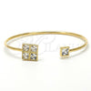 Oro Laminado Individual Bangle, Gold Filled Style with White Cubic Zirconia, Polished, Golden Finish, 07.97.0052 (02 MM Thickness, One size fits all)