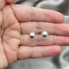 Sterling Silver Stud Earring, Ball Design, Polished, Silver Finish, 02.401.0055.08