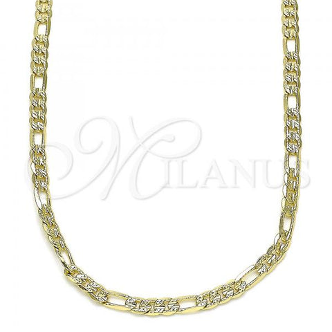 Oro Laminado Basic Necklace, Gold Filled Style Figaro Design, Polished, Golden Finish, 04.213.0144.16