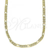 Oro Laminado Basic Necklace, Gold Filled Style Figaro Design, Polished, Golden Finish, 04.213.0144.16
