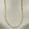 Oro Laminado Basic Necklace, Gold Filled Style Figaro Design, Polished, Golden Finish, 5.222.018.26