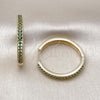 Oro Laminado Huggie Hoop, Gold Filled Style with Green Cubic Zirconia, Polished, Golden Finish, 02.195.0300.4.30