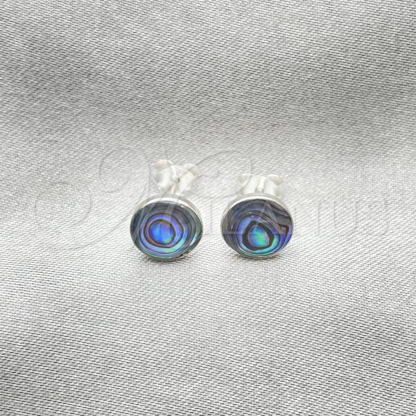 Sterling Silver Stud Earring, Ball Design, with Volcano Opal, Polished, Silver Finish, 02.410.0001.5