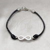 Stainless Steel Fancy Bracelet, Infinite Design, with White Crystal, Polished, Steel Finish, 03.63.22135.07