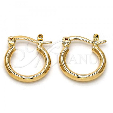 Oro Laminado Children Hoop, Gold Filled Style Polished, Golden Finish, 5.134.014.06