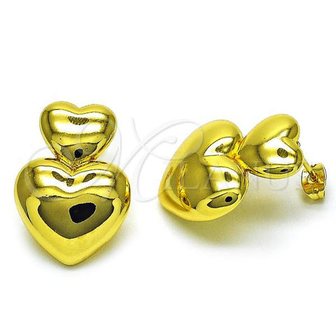 Oro Laminado Dangle Earring, Gold Filled Style Chunky Design, Polished, Golden Finish, 02.368.0079