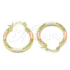 Oro Laminado Small Hoop, Gold Filled Style Diamond Cutting Finish, Tricolor, 02.213.0162.1.25