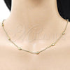 Oro Laminado Basic Necklace, Gold Filled Style Ball Design, Polished, Golden Finish, 04.213.0261.16
