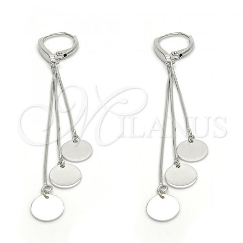 Sterling Silver Long Earring, Polished, Rhodium Finish, 02.186.0158.1