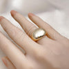 Oro Laminado Elegant Ring, Gold Filled Style Chunky Design, Polished, Golden Finish, 01.60.0019