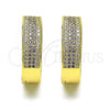 Oro Laminado Huggie Hoop, Gold Filled Style with Amethyst and White Micro Pave, Polished, Golden Finish, 02.195.0072.4.25