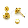 Stainless Steel Stud Earring, Heart Design, with Light Brown Crystal, Polished, Golden Finish, 02.271.0004.1