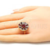 Oro Laminado Multi Stone Ring, Gold Filled Style with Ruby and White Cubic Zirconia, Polished, Golden Finish, 01.210.0100.1.07 (Size 7)
