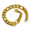 Stainless Steel Basic Bracelet, Figaro Design, Polished, Golden Finish, 03.256.0022.08