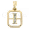 Oro Laminado Fancy Pendant, Gold Filled Style Two Tone, 05.16.0177