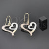 Oro Laminado Dangle Earring, Gold Filled Style Heart Design, Tricolor, 5.085.011
