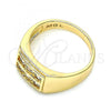 Oro Laminado Baby Ring, Gold Filled Style with White Cubic Zirconia, Polished, Golden Finish, 01.185.0018.04 (Size 4)