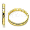Oro Laminado Huggie Hoop, Gold Filled Style with White Micro Pave, Polished, Golden Finish, 02.204.0020.38