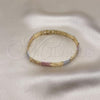 Oro Laminado Solid Bracelet, Gold Filled Style Diamond Cutting Finish, Tricolor, 03.102.0064.08