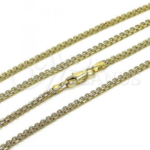 Oro Laminado Basic Necklace, Gold Filled Style Bismark Design, Polished, Golden Finish, 04.213.0262.24