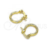 Oro Laminado Small Hoop, Gold Filled Style Diamond Cutting Finish, Golden Finish, 02.96.0080.12