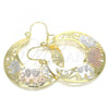 Oro Laminado Medium Hoop, Gold Filled Style Elephant Design, Polished, Tricolor, 02.351.0044.30